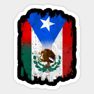 Mexirican Mexico Flag Puerto Rico Flag Boricua Chicano Sticker